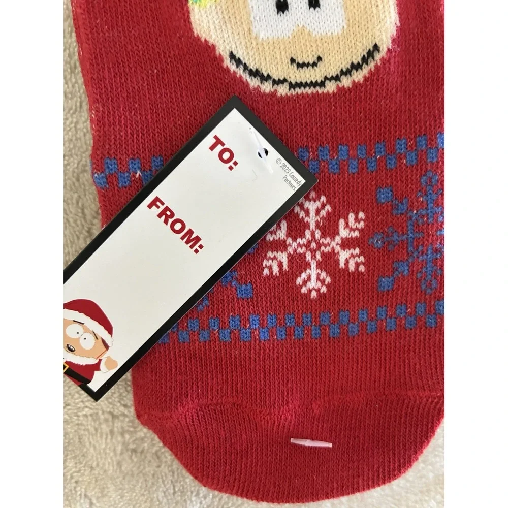 South Park Christmas Crew Socks Men's 6.5-12‎ Cartman 2 Pairs Holiday Gift NEW